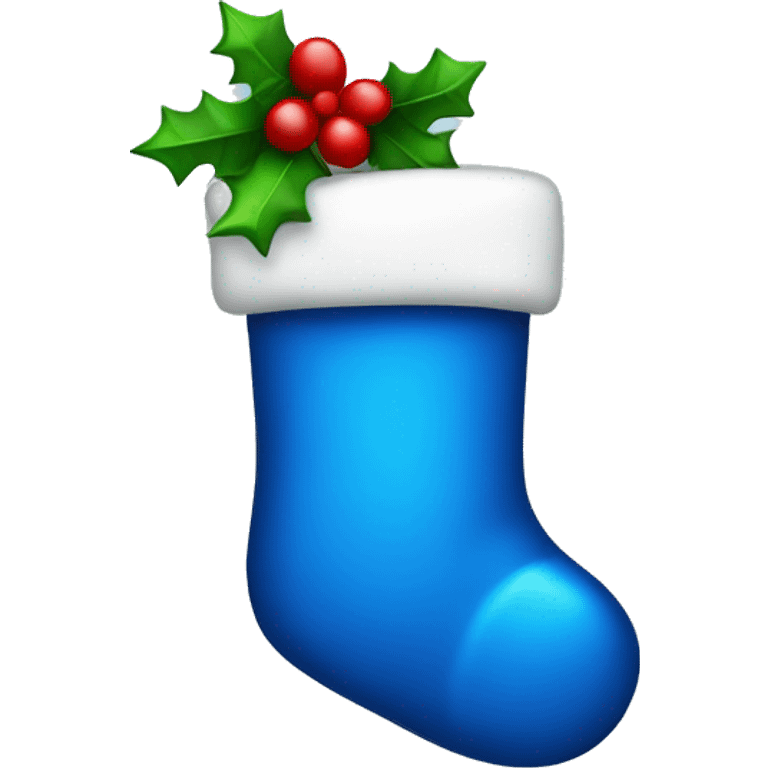 Blue Christmas stocking emoji