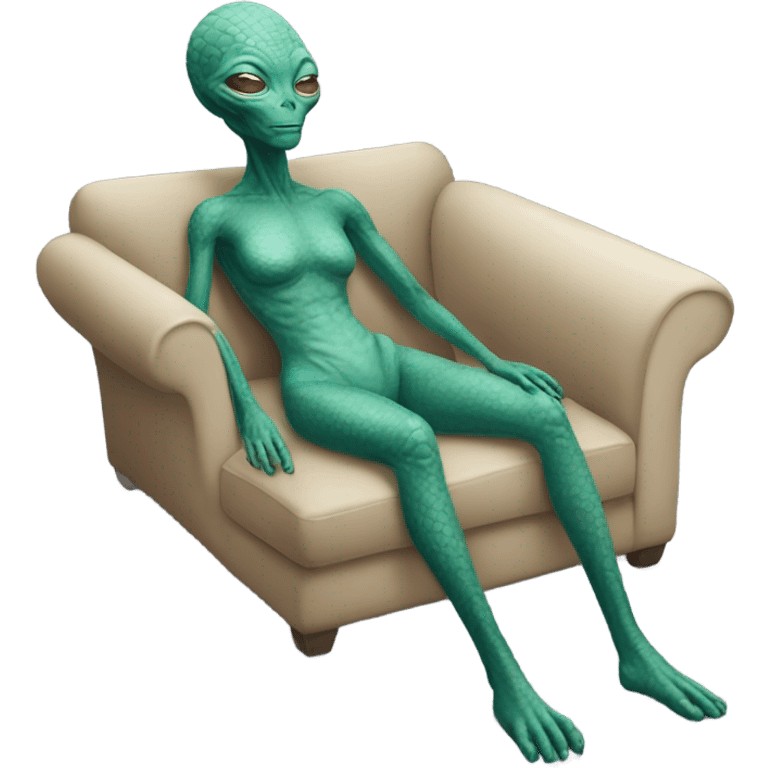 a Reptilian alien woman, full body, sleeping emoji