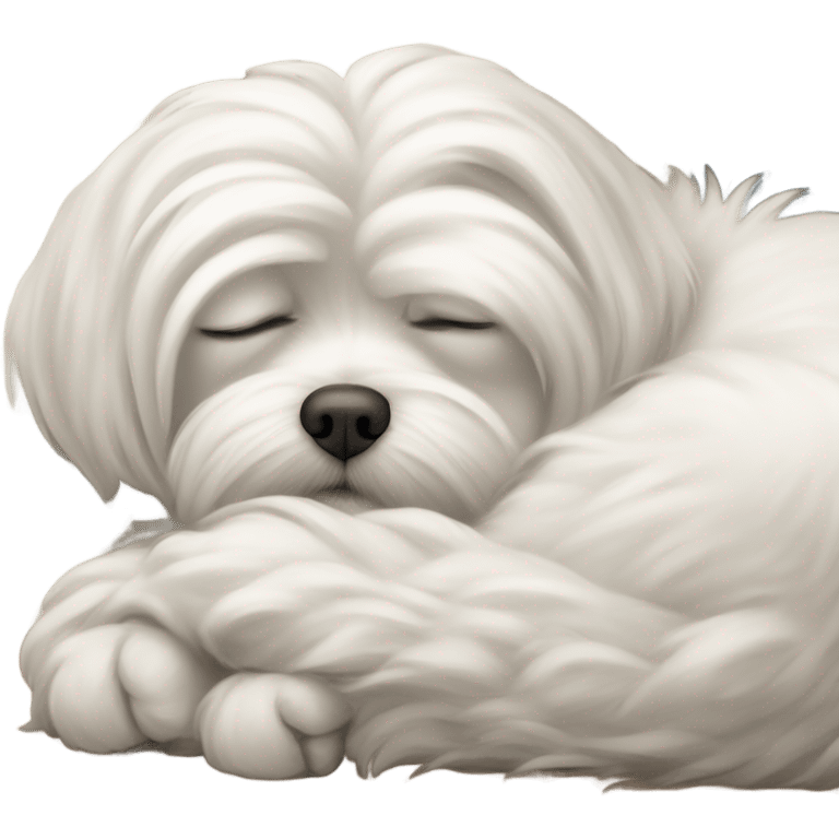 Maltese sleeping by door emoji