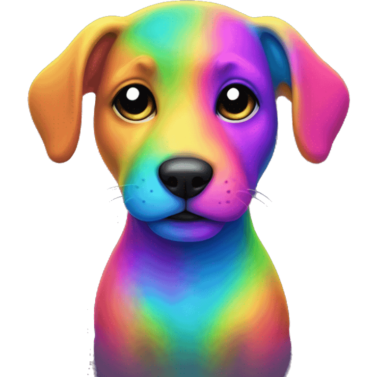 neon rainbow puppy emoji