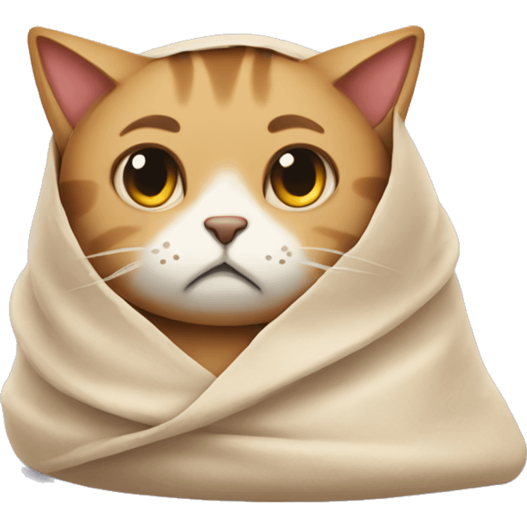 sad cat wrap in a buritto emoji