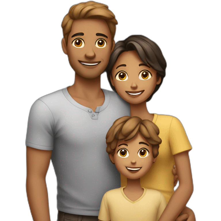 a loving family with 2 moms and a son emoji