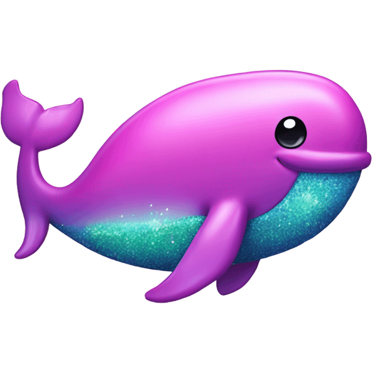 Pink full body whale with glitter & water emoji