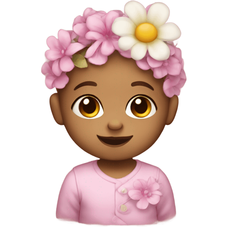 Baby wearing flower clip  emoji