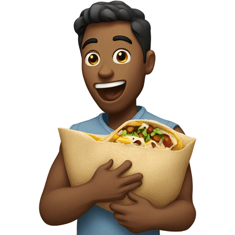 Guy eating a burrito emoji