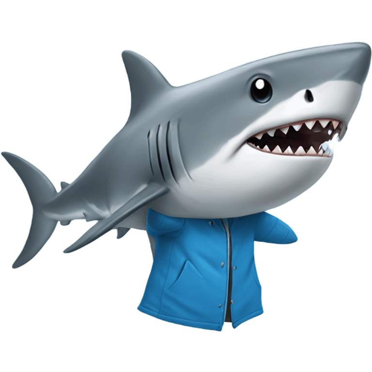 shark wearing a rain coat emoji