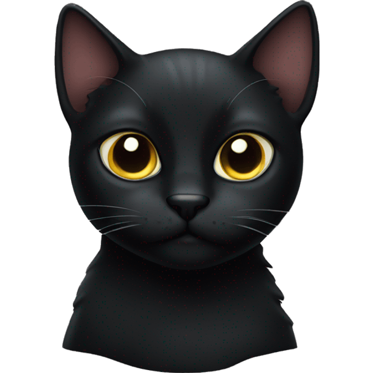 Black cat starring at viewer emoji