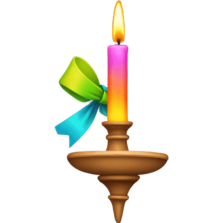 Colorful candlestick with bow emoji