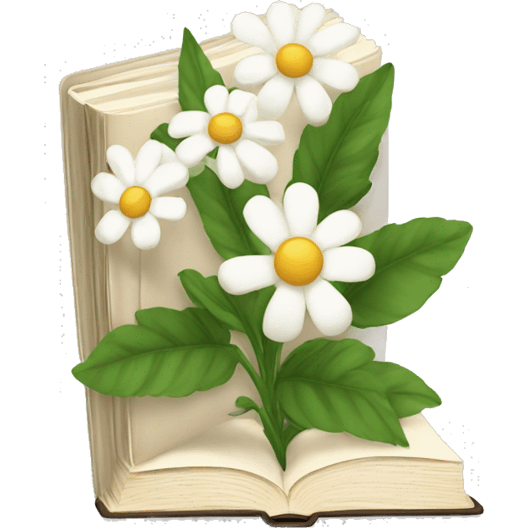 book with white flowers emoji