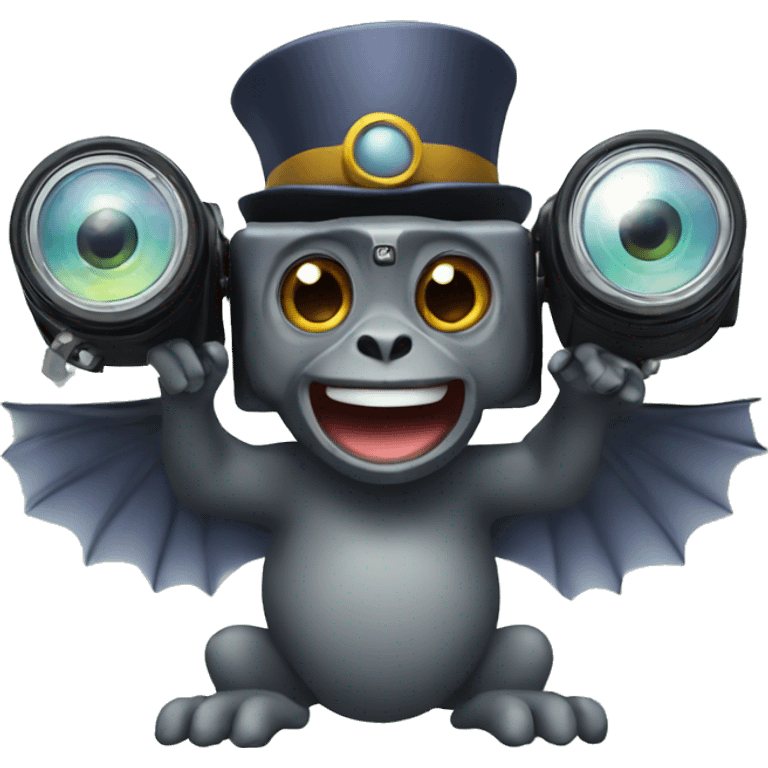 Flying monkeys with camera emoji