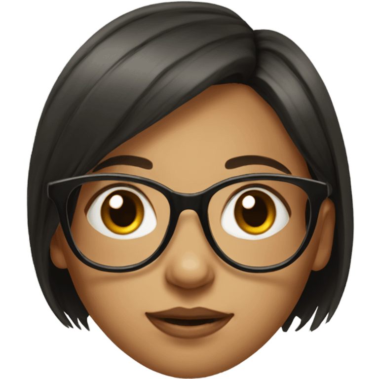 realistic portrait of girl with glasses  emoji