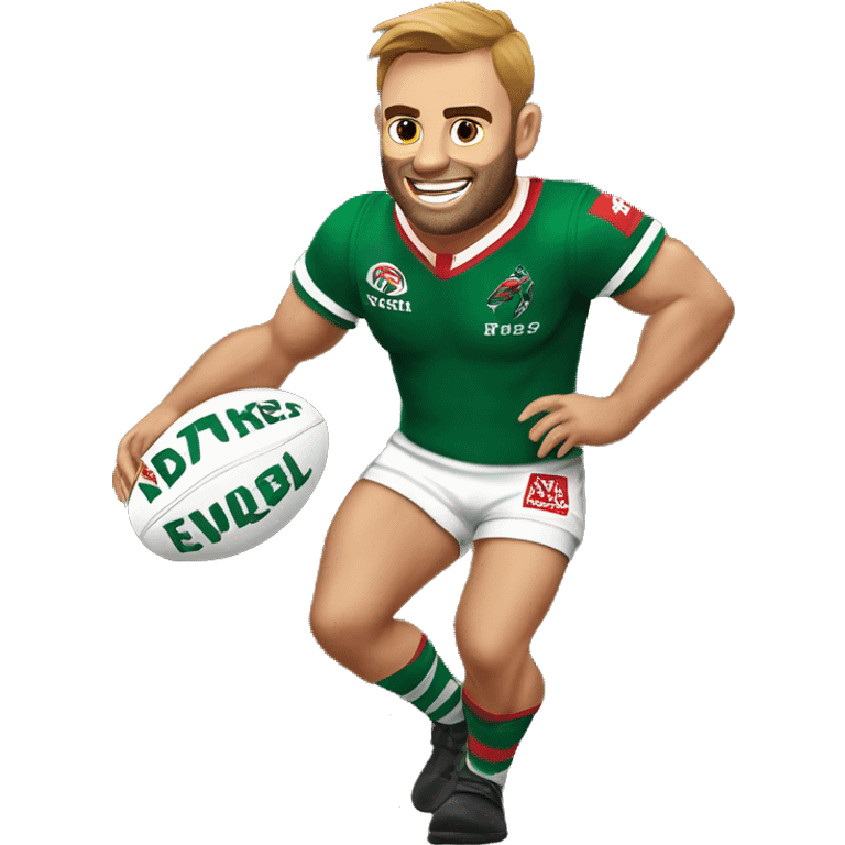 Seth Sydney Rabbitohs riding an NRL ball ￼ emoji