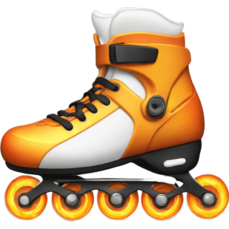 an inline rollerblade that only has the wheels on fire emoji