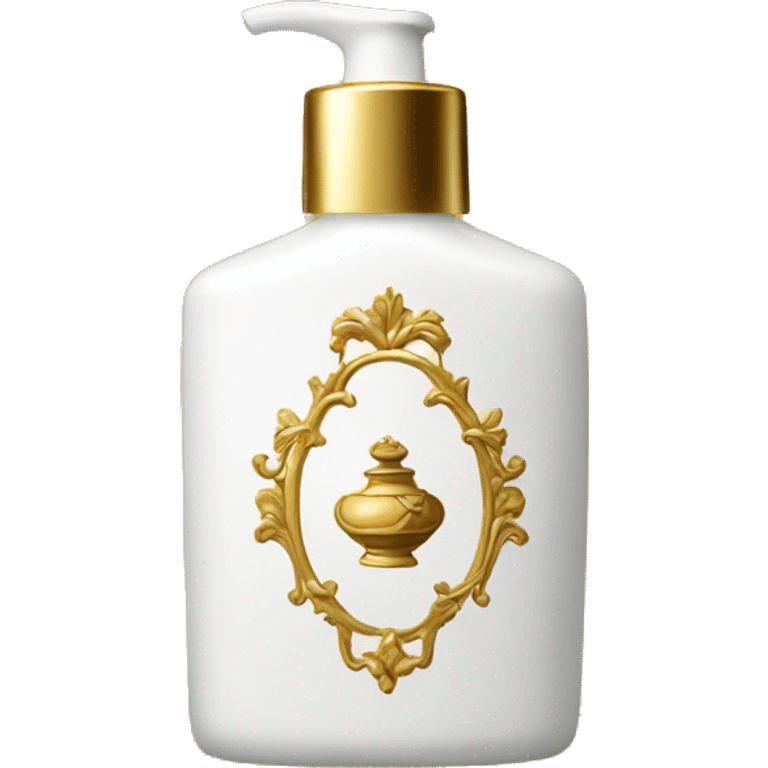 Rococo white lotion with a gold bottle emoji