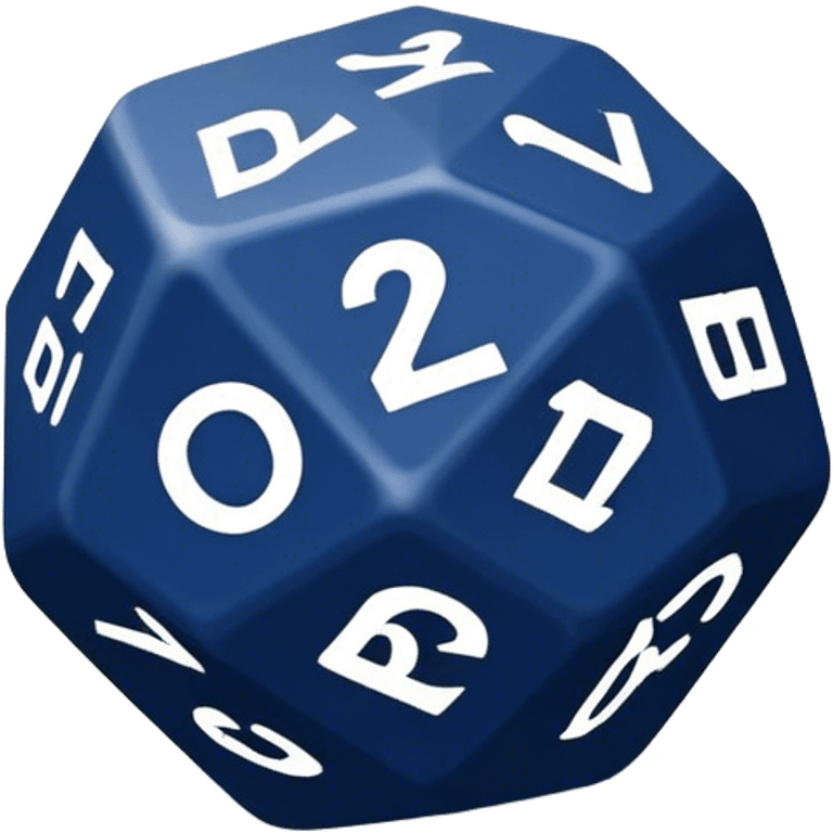 a navy blue d12 emoji