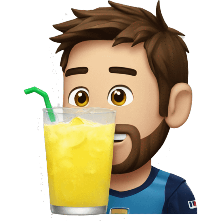 messi drinking minute maid lemonade emoji