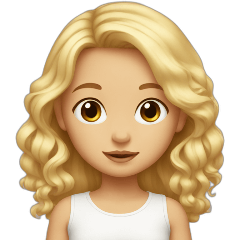 baby blond girl with brown eyes emoji