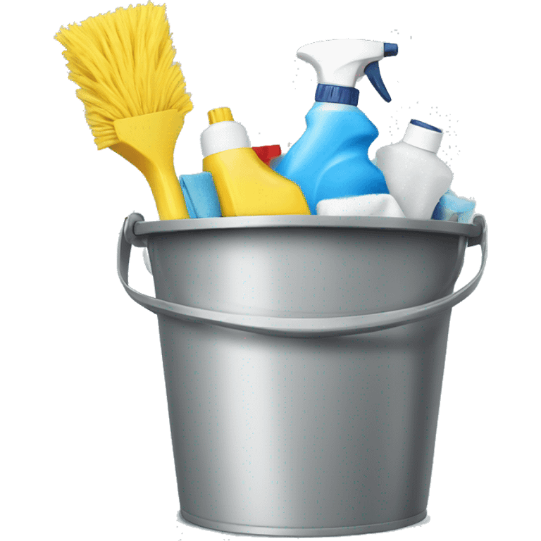 Cleaning supplies in a bucket emoji