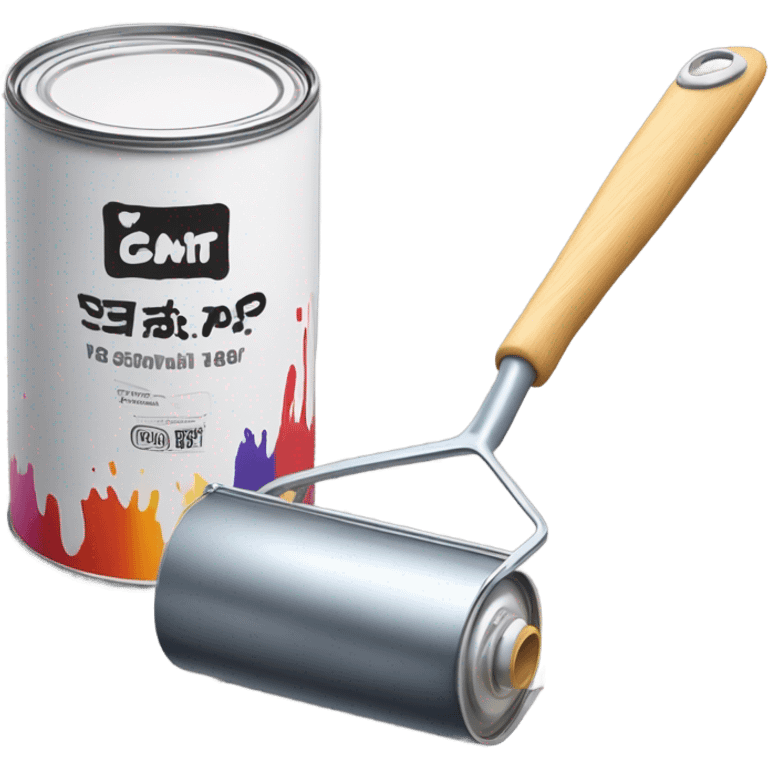 paint roller and paint can emoji