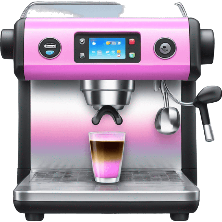 Pink and blue gradient hue espresso machine emoji