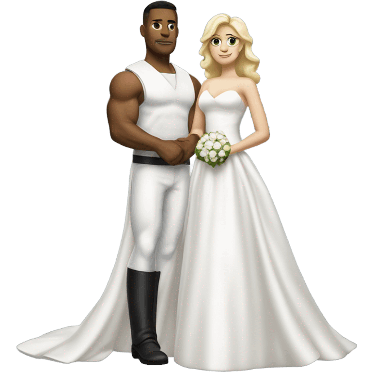 Black bread strong man wedding with blode woman emoji