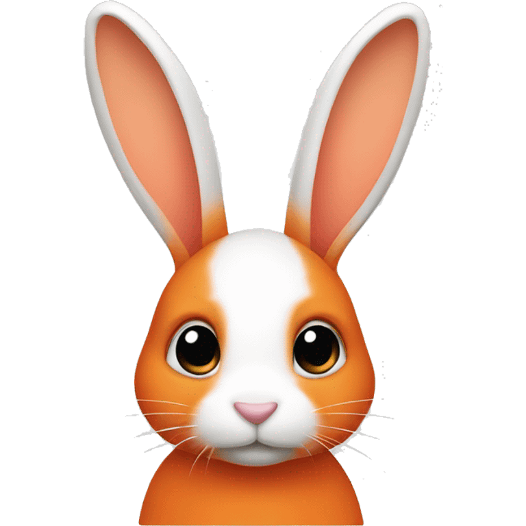 Bunny in orange and white with long ears emoji