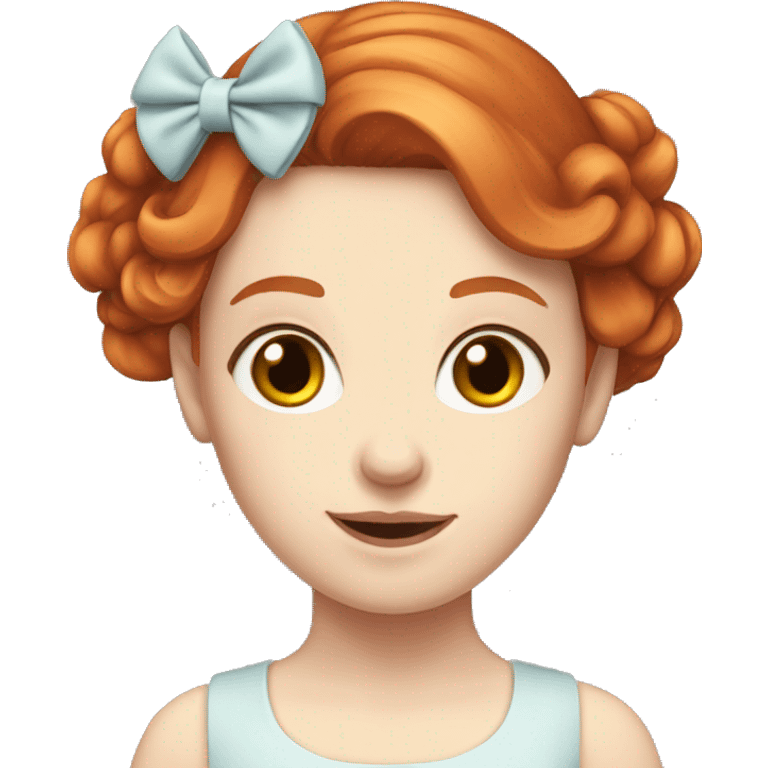 Red-haired girl with bow in hair with pale skin emoji