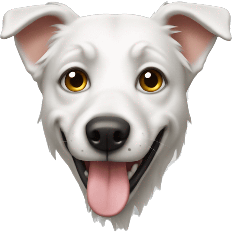 white mongrel dog  emoji