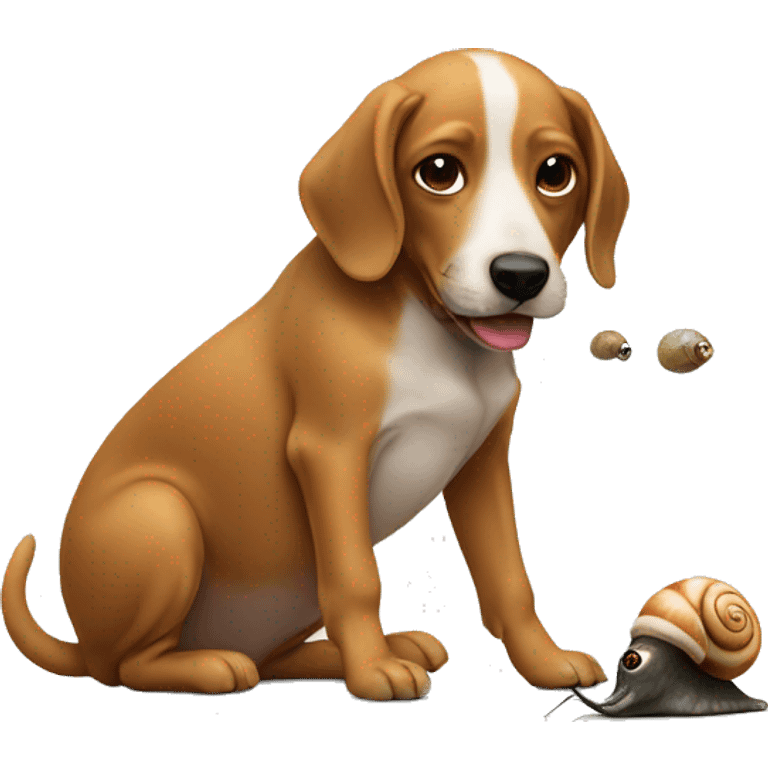 Dog eating a snail  emoji