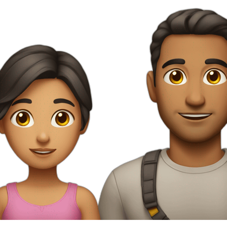 latino man with girl with freckles emoji