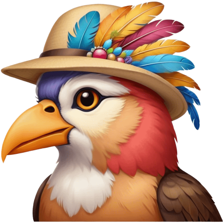 bird with hat emoji