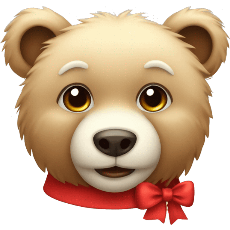 cute furry bear with a red bow emoji