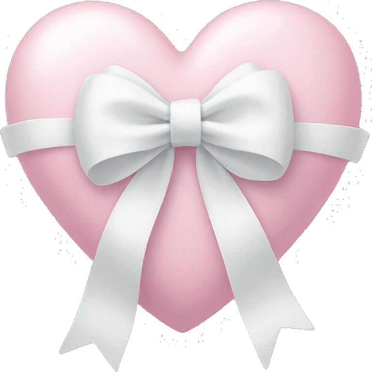 Pastel pink heart with white bow emoji