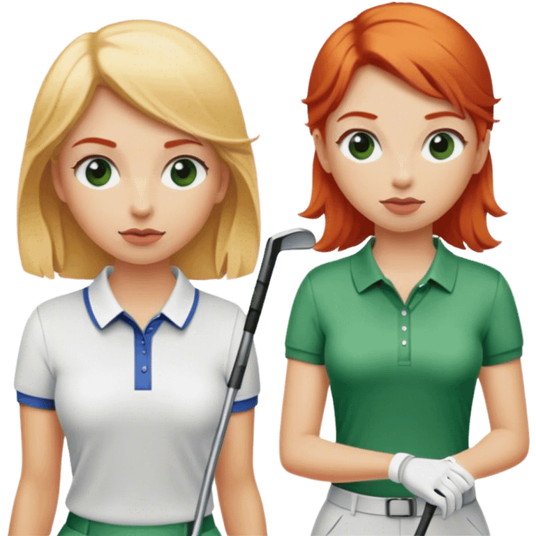 Blonde and red Girls golfer  emoji