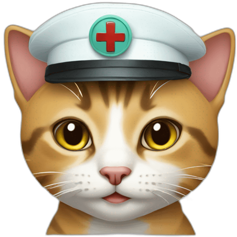  cat in a medic hat emoji