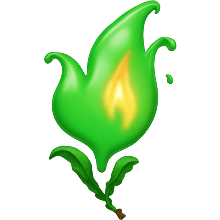 Crée un cœur vert qui s’enflamme emoji