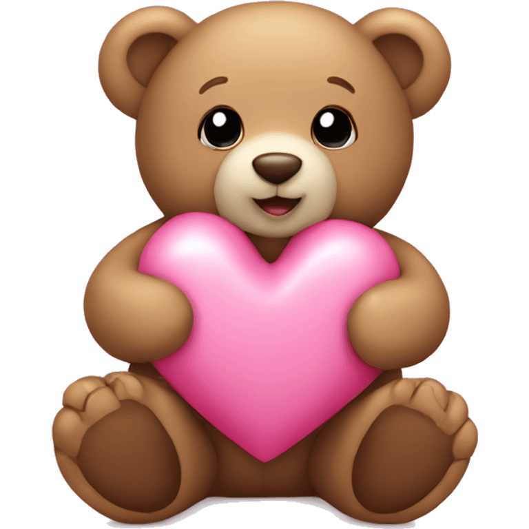 Teddy bear holding pink heart  emoji