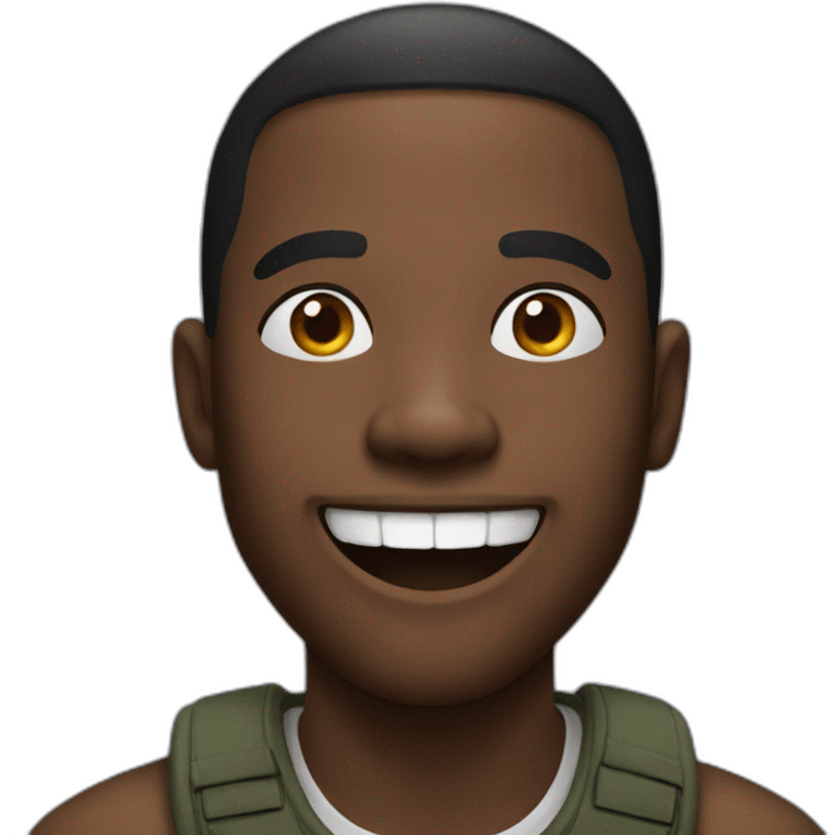 black man very big smile emoji