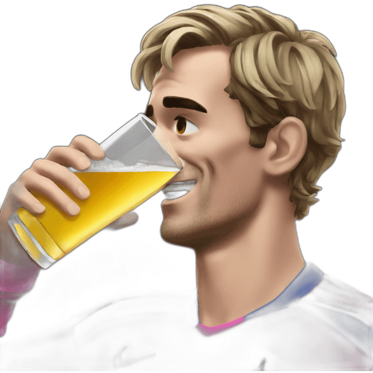 Griezmann drinking mate emoji