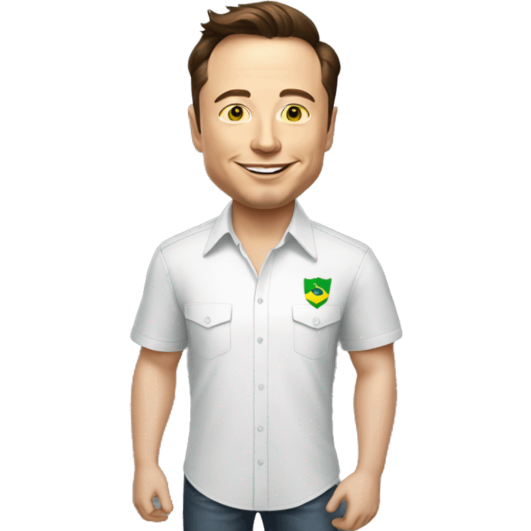 Elon musk com a camisa do brasil emoji