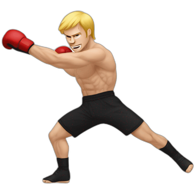 Thigh kick kickboxing white dude emoji