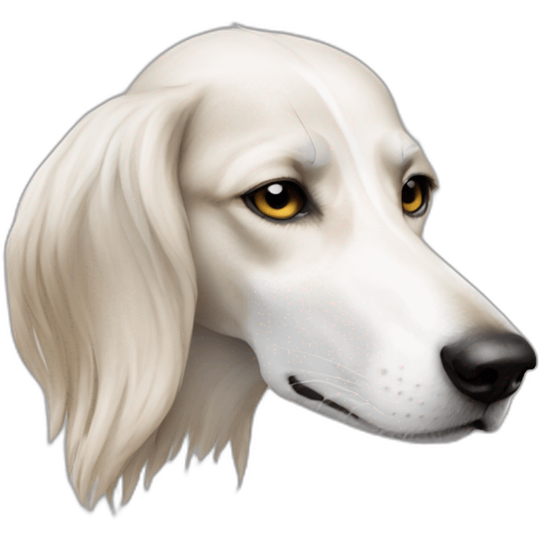 sleepy white saluki emoji