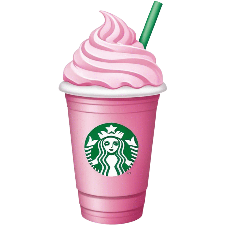 starbucks cup pink drink with cold foam emoji