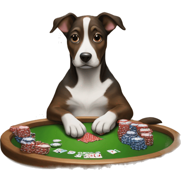 Dog playing poker emoji