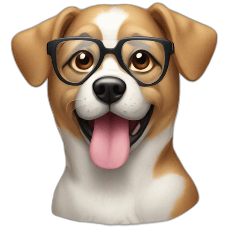 Chien avec lunette emoji