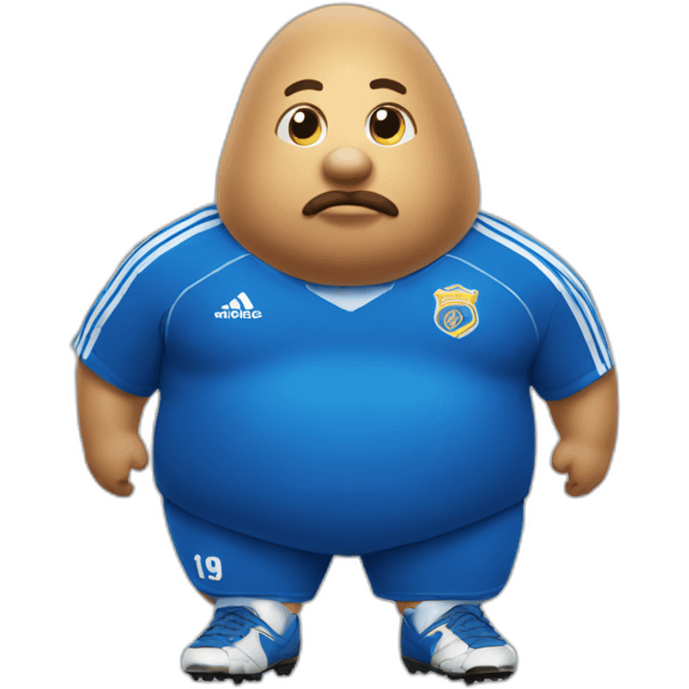 fat potato wearing a blue soccer shirt emoji