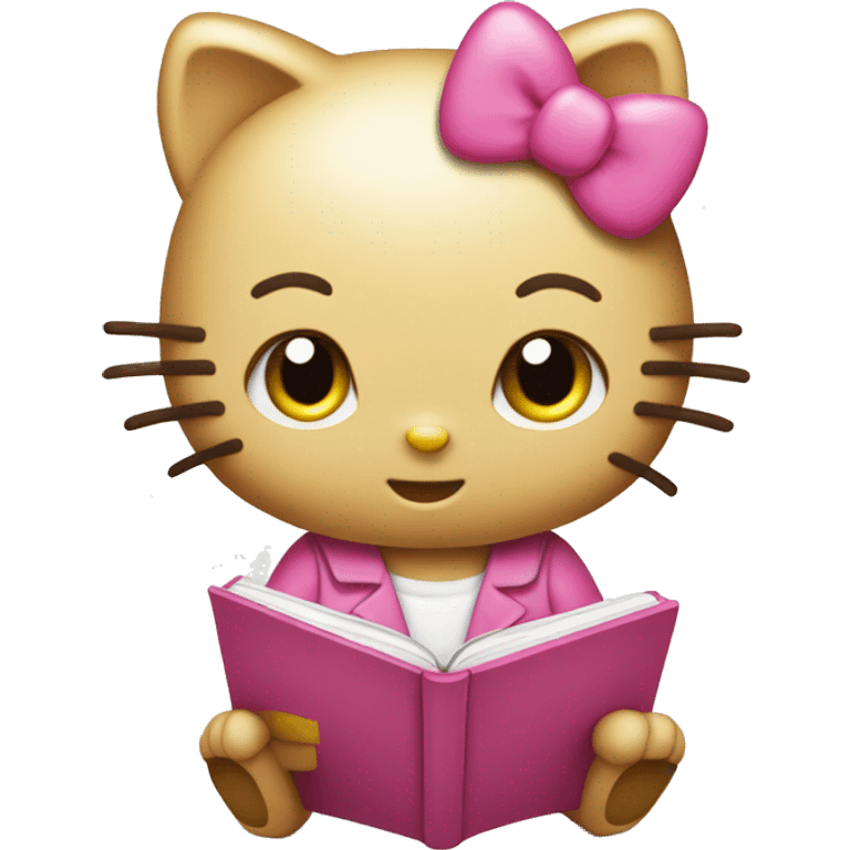 Cute hello kitty studying on ipad emoji