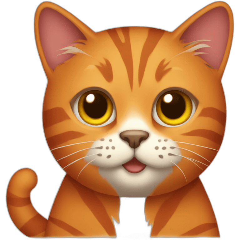 dark orange cat with stripes emoji