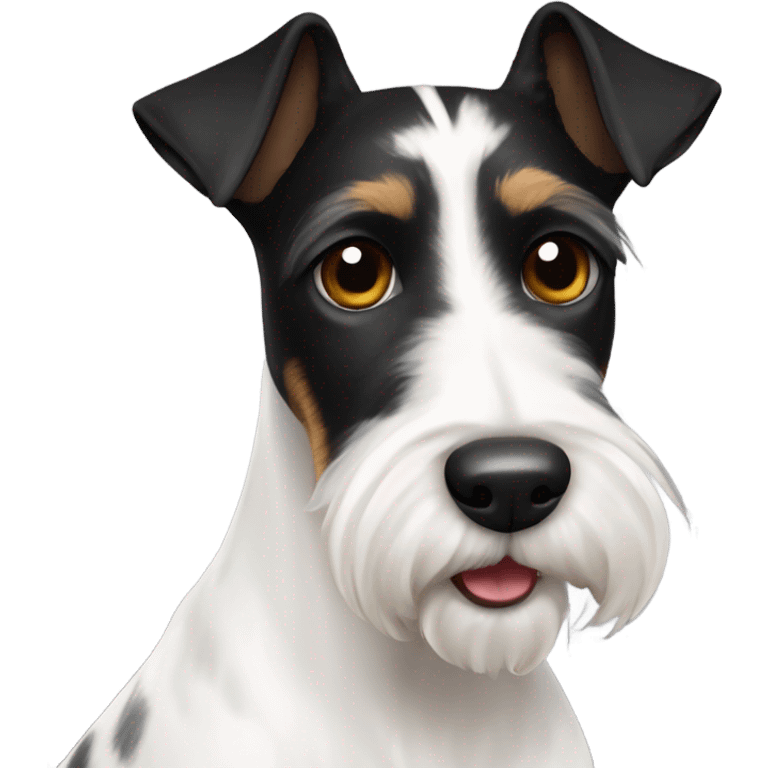 Fox terrier black and withe emoji