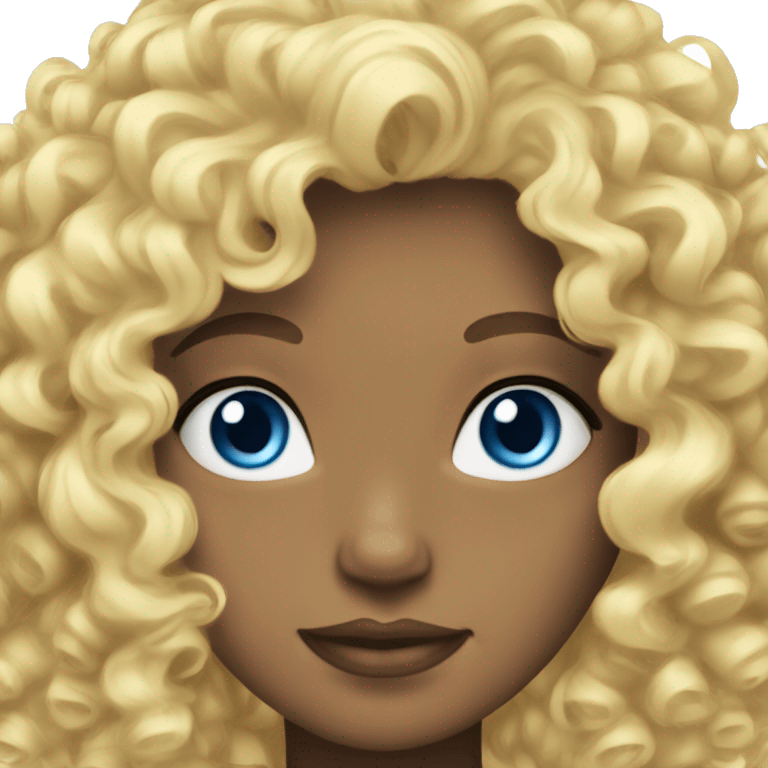 Curly blonde hair blue eyes  emoji